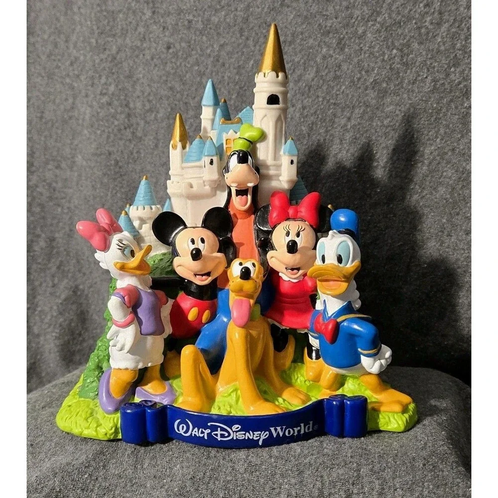 Vintage Disneyland Castle Coin Disney Piggy Bank Mickey Mouse and Friends W/Plug